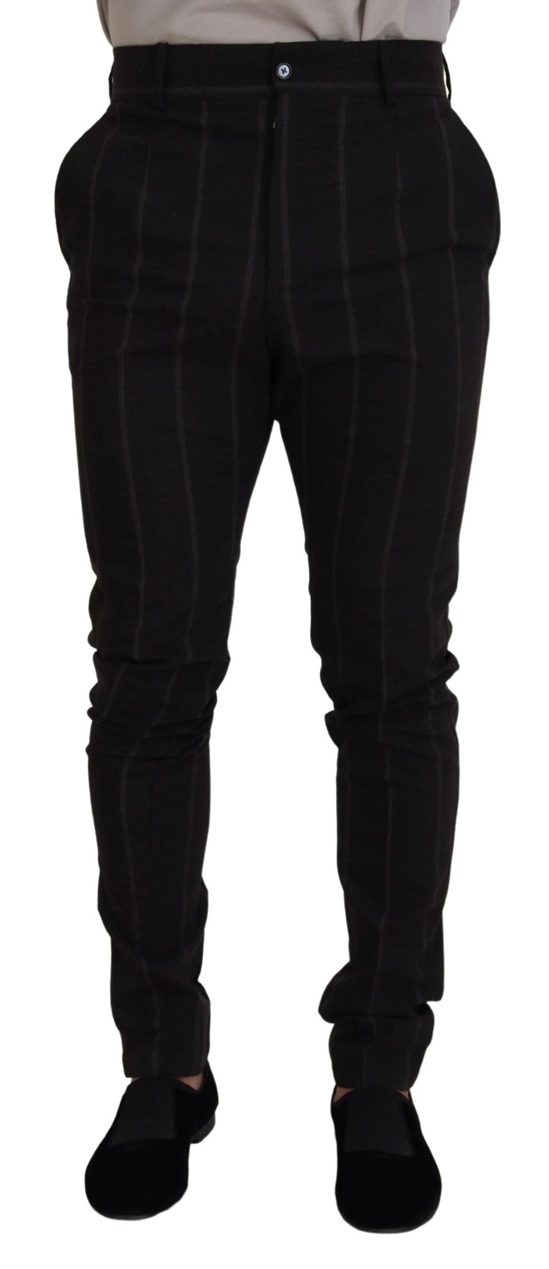 Dolce & Gabbana Black Wool Chino Formal Men Pants by Dolce & Gabbana
