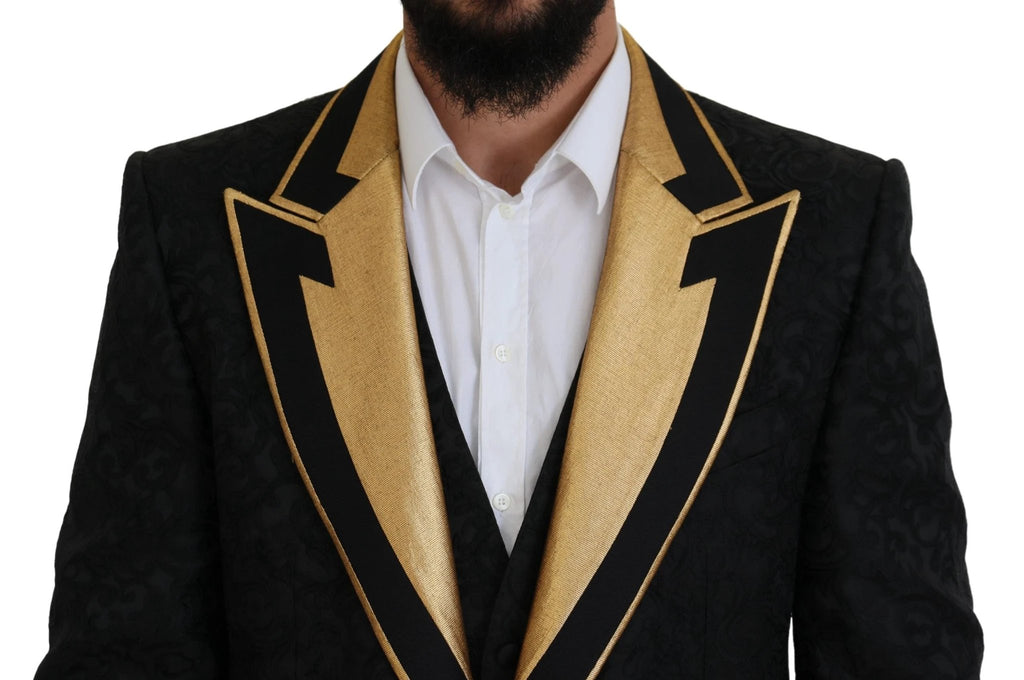 Dolce & Gabbana Black Gold Fantasy Tuxedo Slim Fit Suit by Dolce & Gabbana
