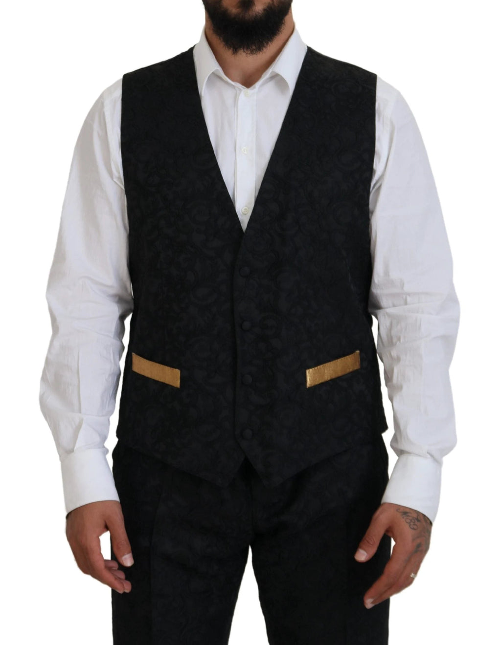 Dolce & Gabbana Black Gold Fantasy Tuxedo Slim Fit Suit by Dolce & Gabbana