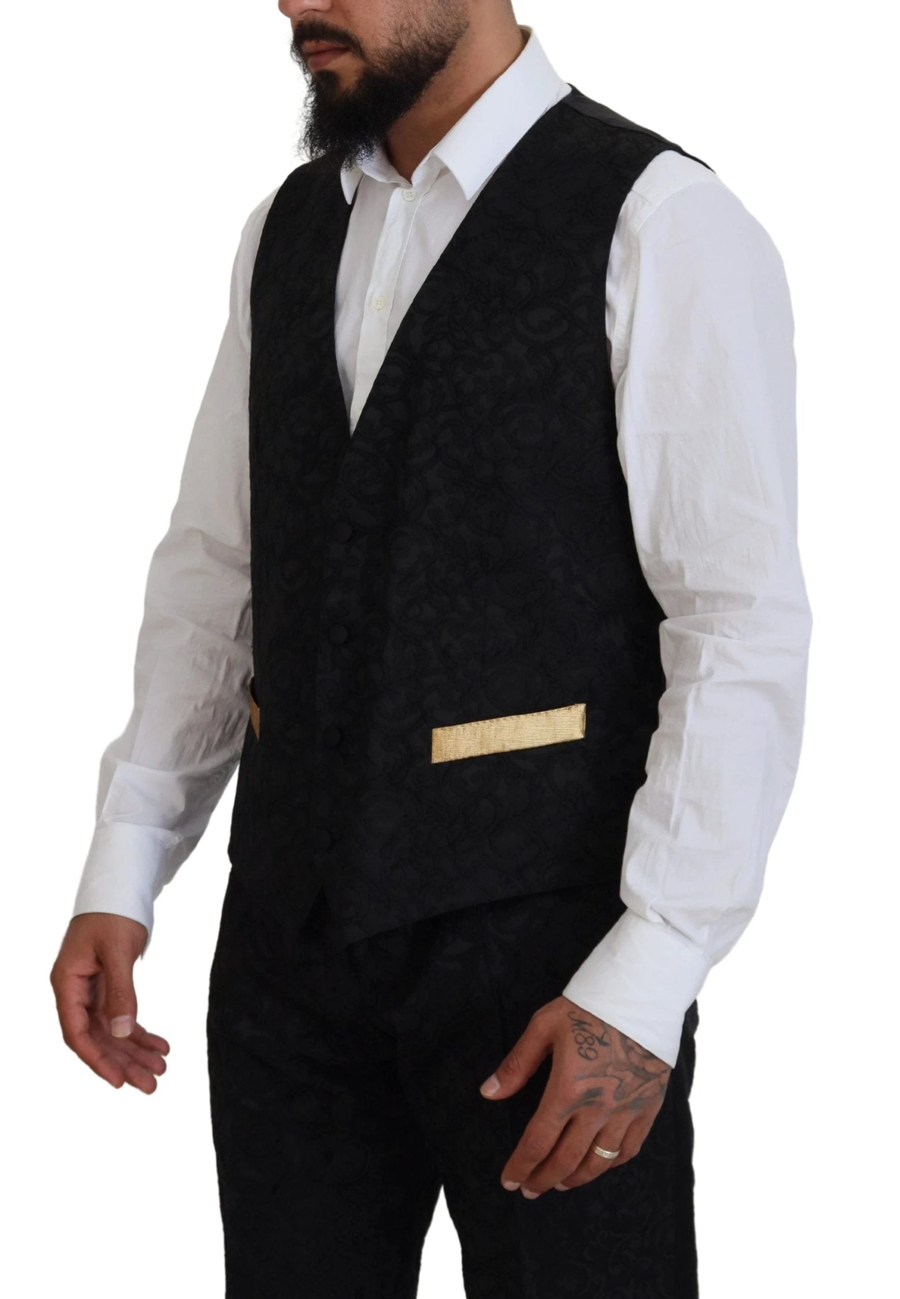 Dolce & Gabbana Black Gold Fantasy Tuxedo Slim Fit Suit by Dolce & Gabbana