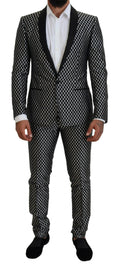 Dolce & Gabbana Black White Silk MARTINI Slim Fit Suit by Dolce & Gabbana