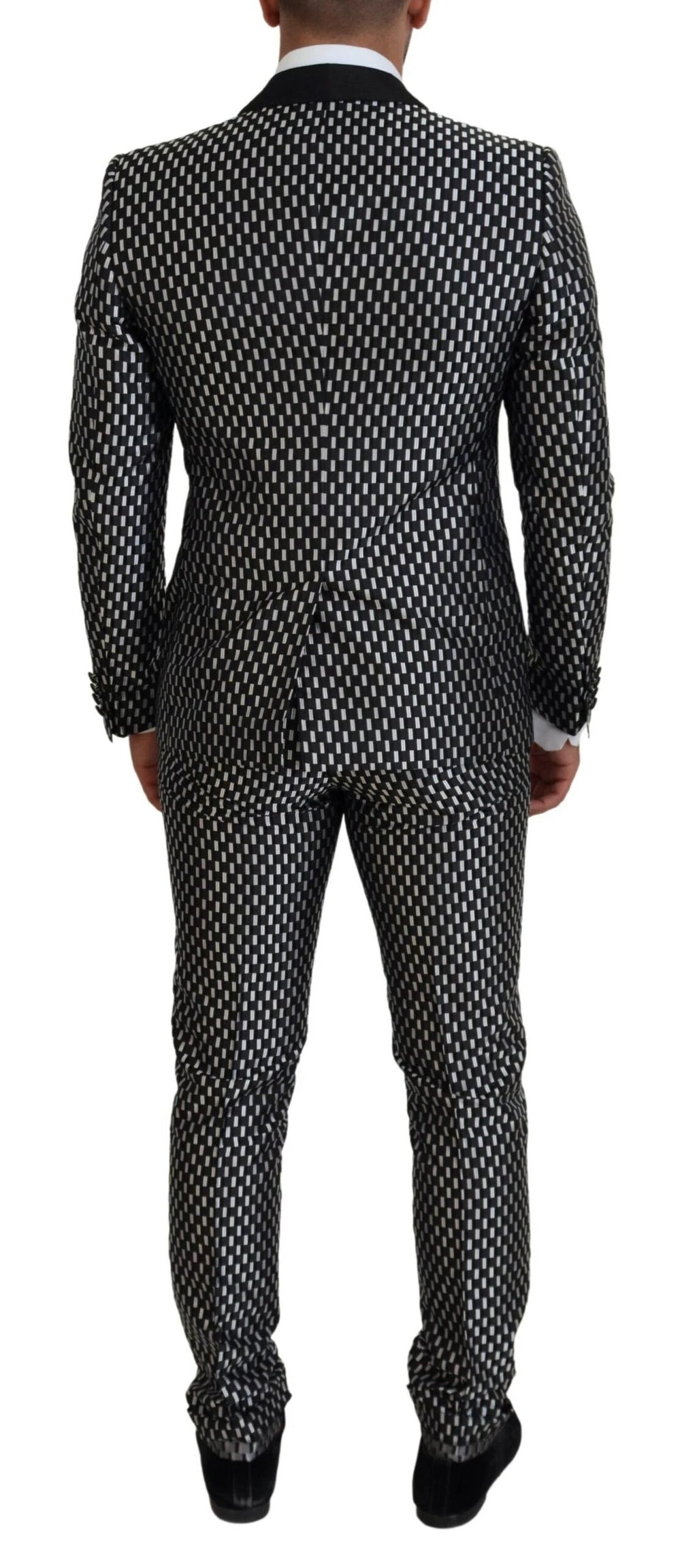 Dolce & Gabbana Black White Silk MARTINI Slim Fit Suit by Dolce & Gabbana