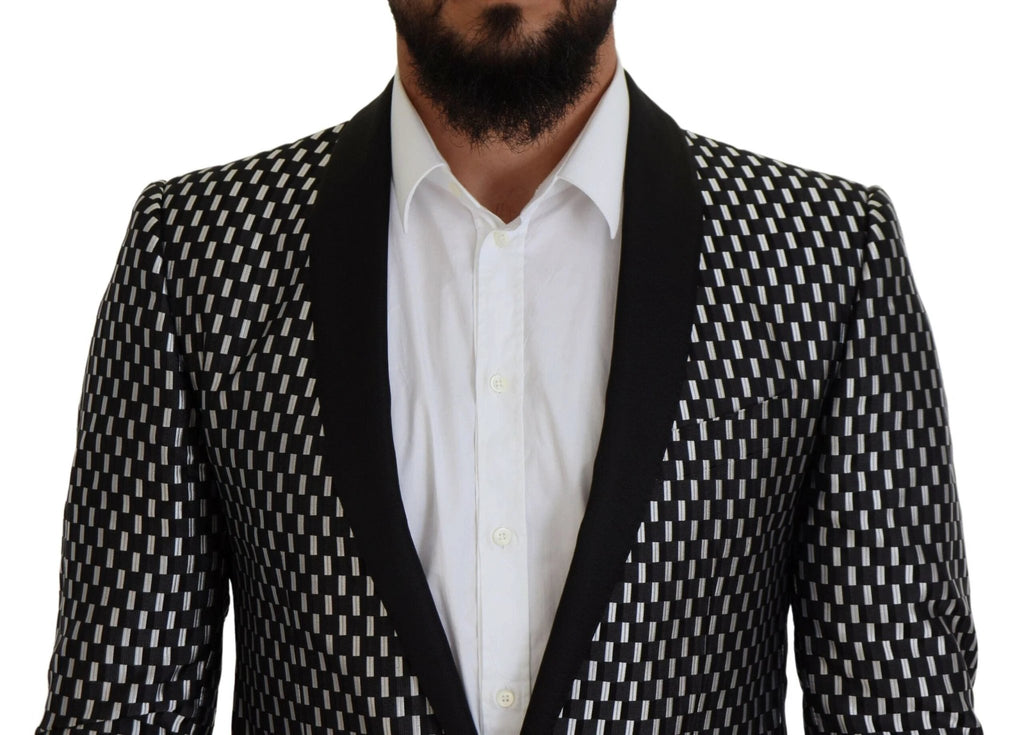 Dolce & Gabbana Black White Silk MARTINI Slim Fit Suit by Dolce & Gabbana