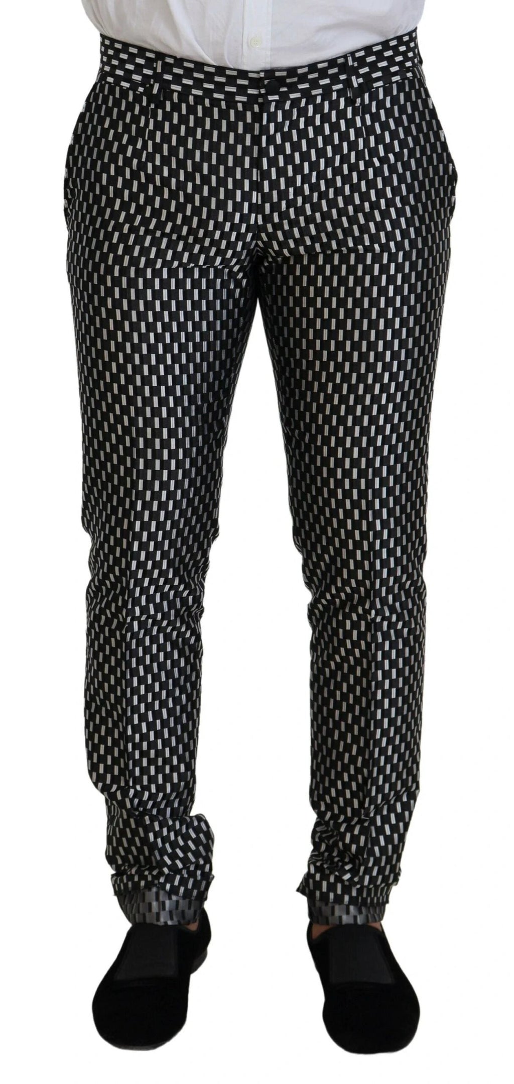 Dolce & Gabbana Black White Silk MARTINI Slim Fit Suit by Dolce & Gabbana