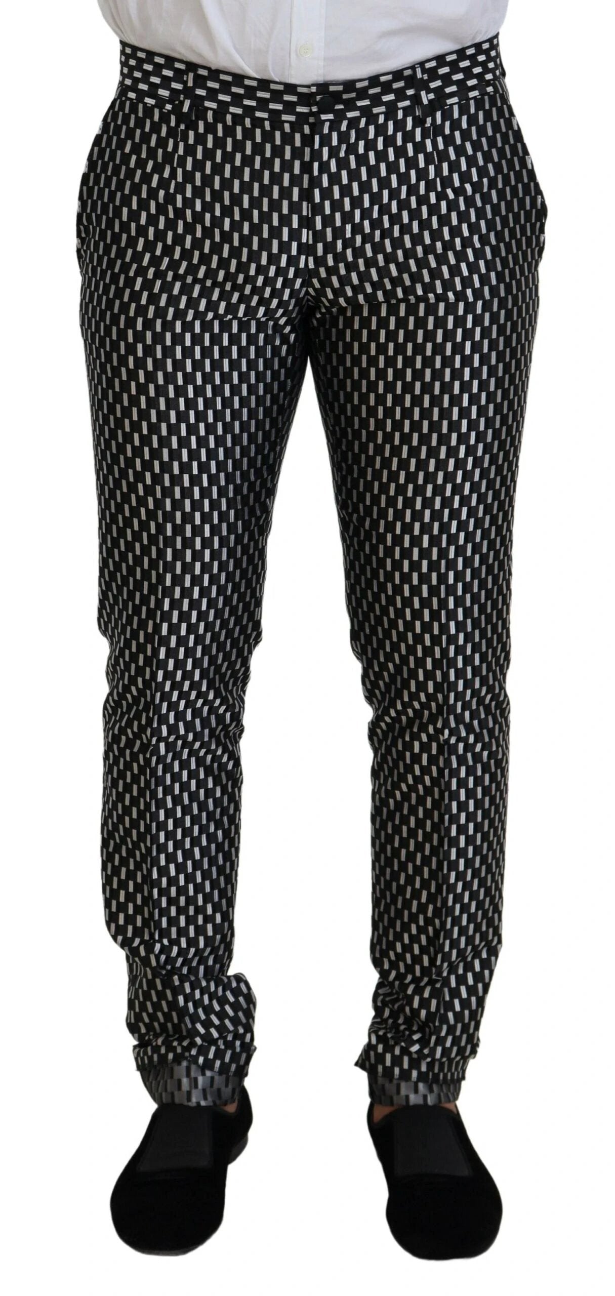 Dolce & Gabbana Black White Silk MARTINI Slim Fit Suit by Dolce & Gabbana
