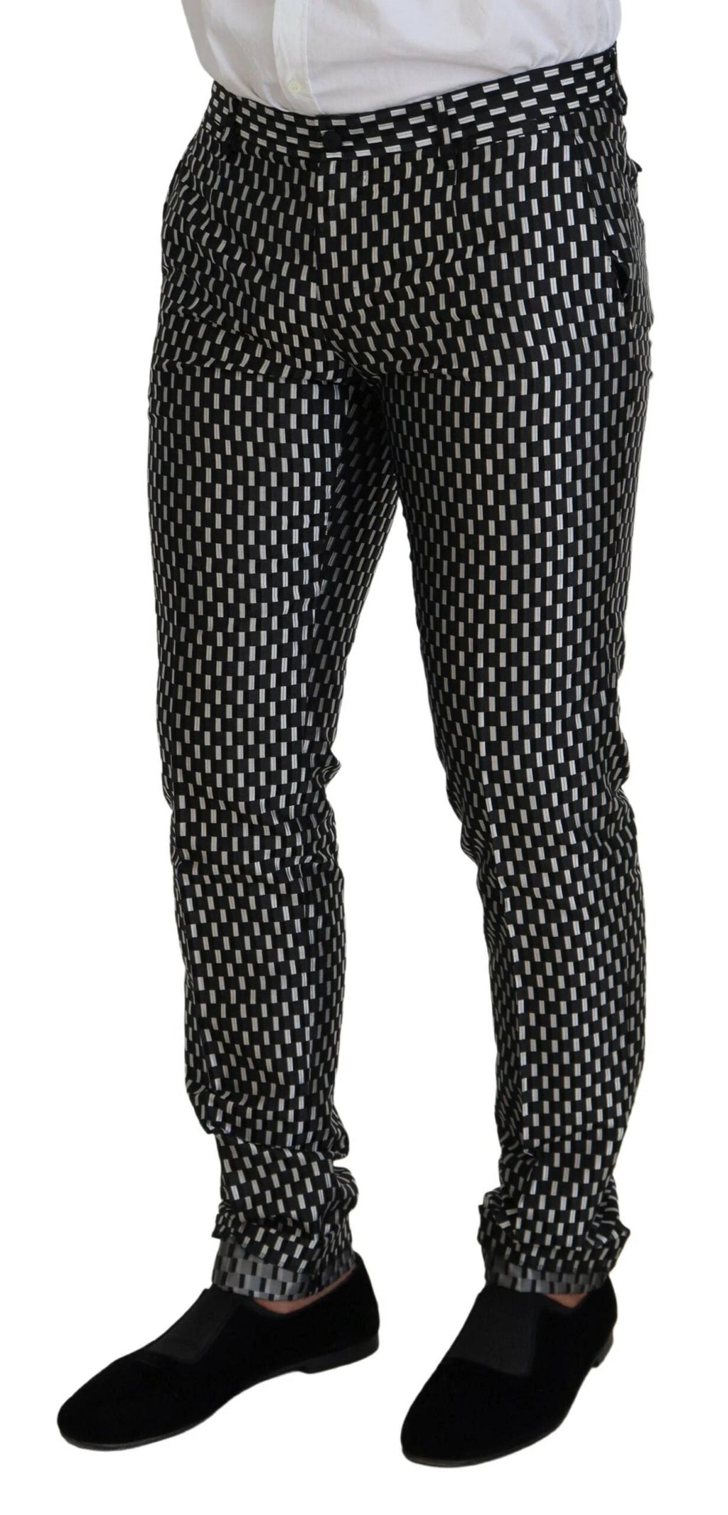 Dolce & Gabbana Black White Silk MARTINI Slim Fit Suit by Dolce & Gabbana