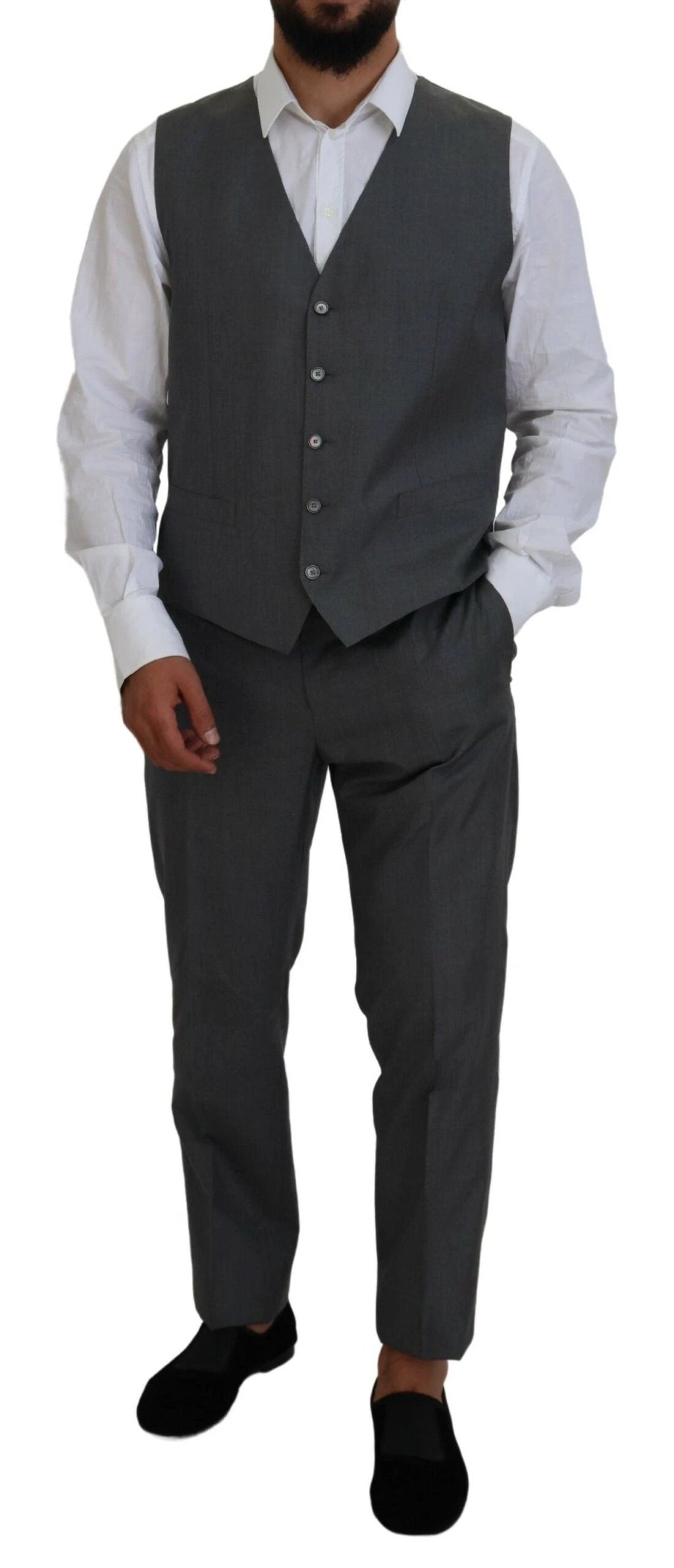Dolce & Gabbana Gray MARTINI 3 Piece Slim Fit Suit by Dolce & Gabbana
