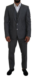 Dolce & Gabbana Gray MARTINI 3 Piece Slim Fit Suit by Dolce & Gabbana