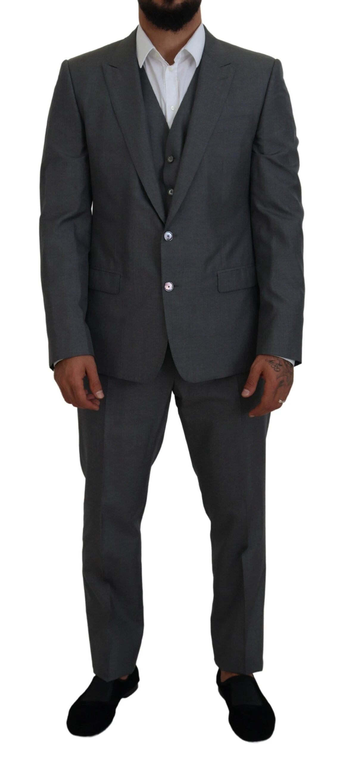 Dolce & Gabbana Gray MARTINI 3 Piece Slim Fit Suit by Dolce & Gabbana