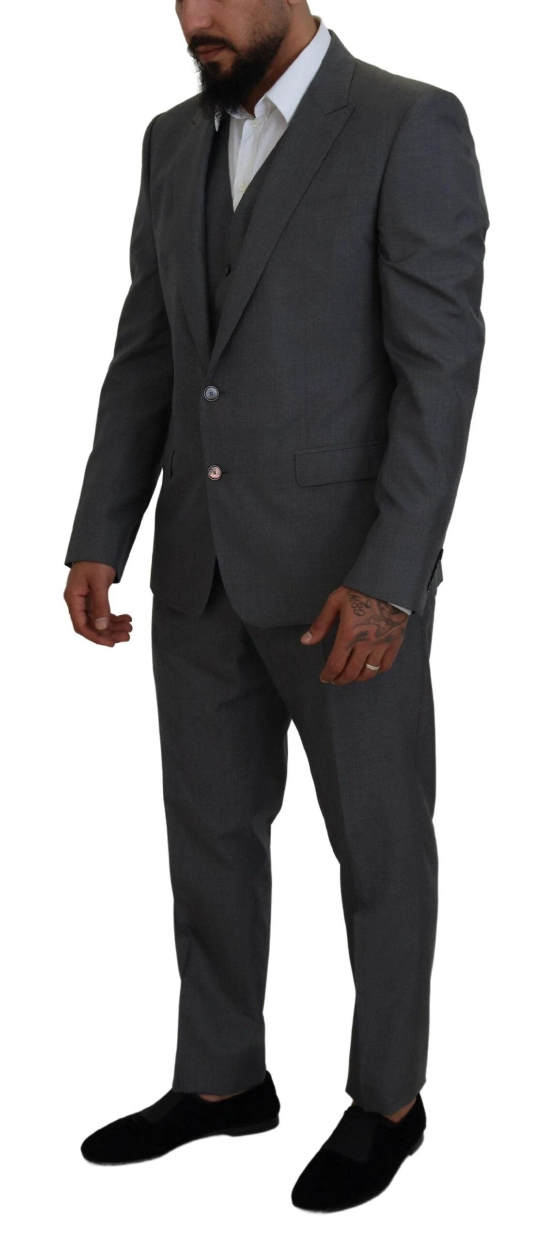Dolce & Gabbana Gray MARTINI 3 Piece Slim Fit Suit by Dolce & Gabbana