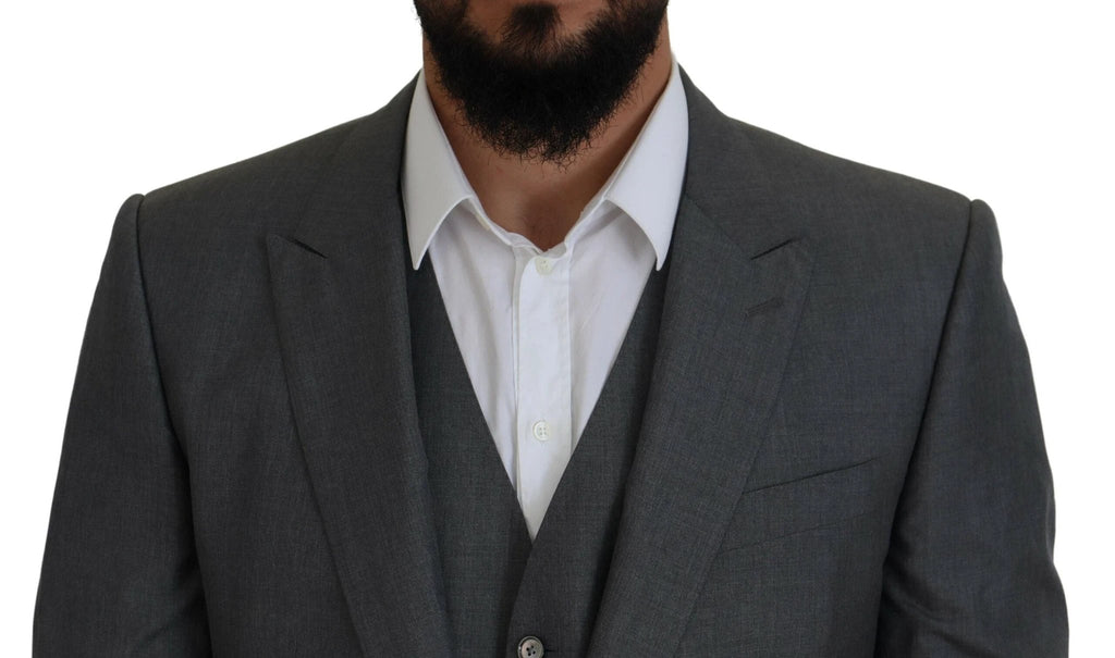 Dolce & Gabbana Gray MARTINI 3 Piece Slim Fit Suit by Dolce & Gabbana