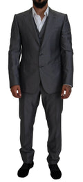 Dolce & Gabbana Gray SICILIA 3 Piece Slim Fit Suit by Dolce & Gabbana