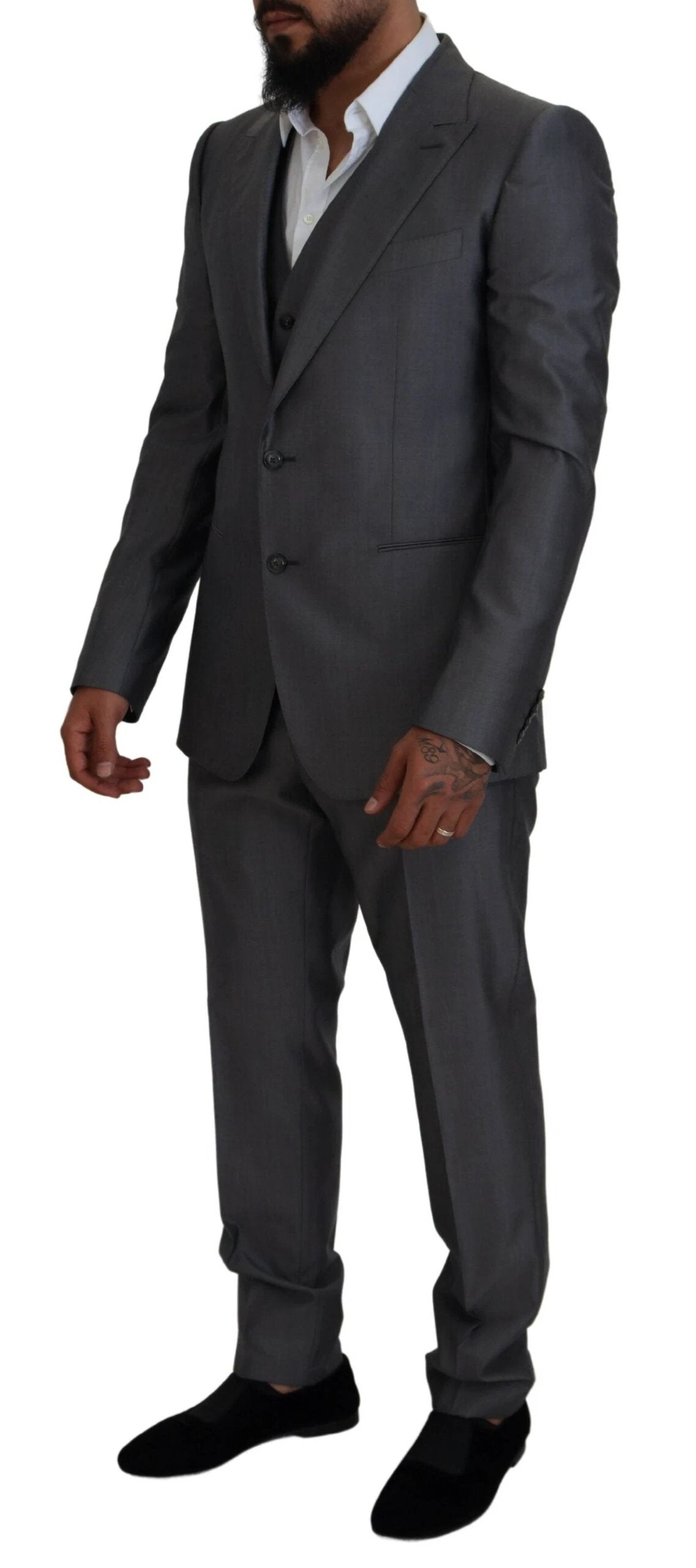 Dolce & Gabbana Gray SICILIA 3 Piece Slim Fit Suit by Dolce & Gabbana