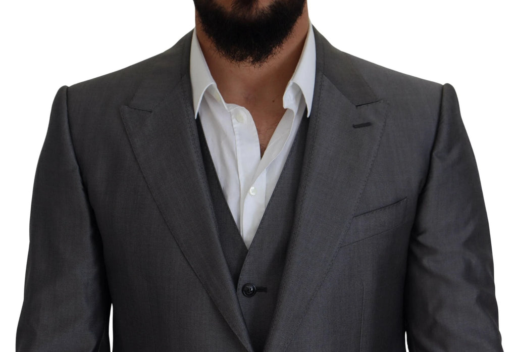 Dolce & Gabbana Gray SICILIA 3 Piece Slim Fit Suit by Dolce & Gabbana