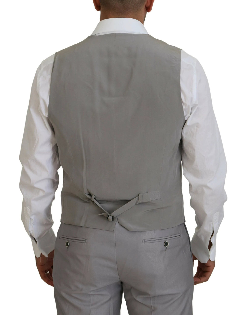 Dolce & Gabbana Silver Wool Silk 3 Piece Slim Fit Suit by Dolce & Gabbana