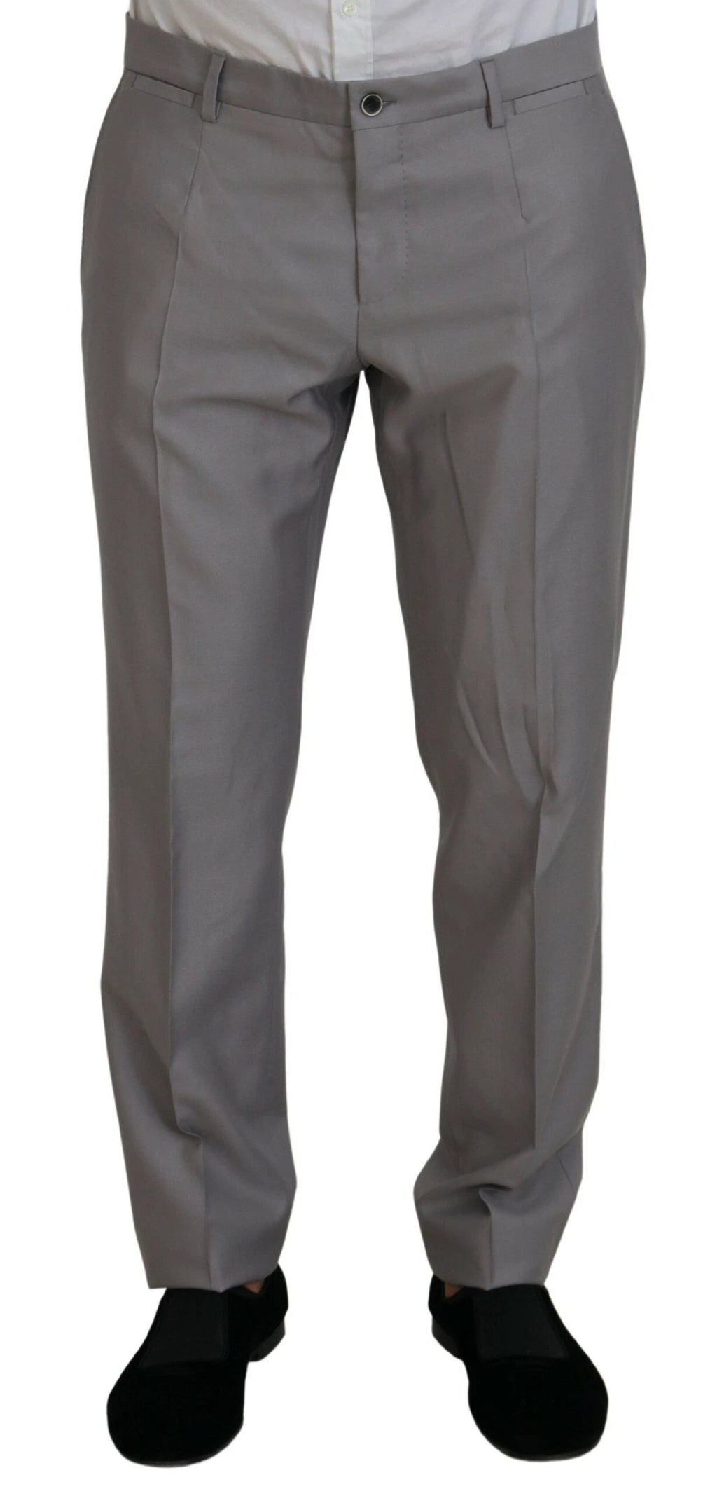 Dolce & Gabbana Silver Wool Silk 3 Piece Slim Fit Suit by Dolce & Gabbana