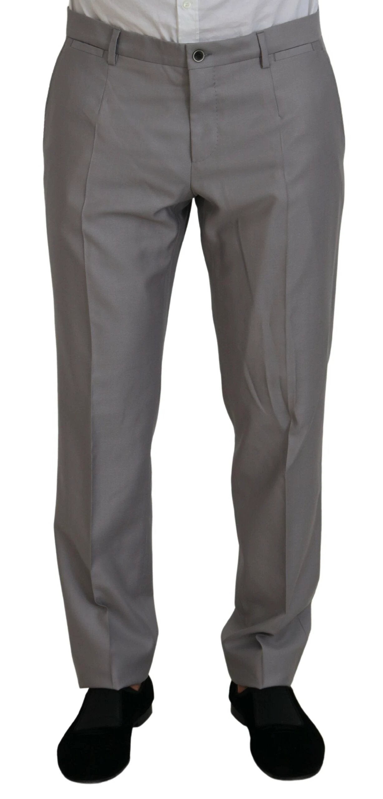 Dolce & Gabbana Silver Wool Silk 3 Piece Slim Fit Suit by Dolce & Gabbana