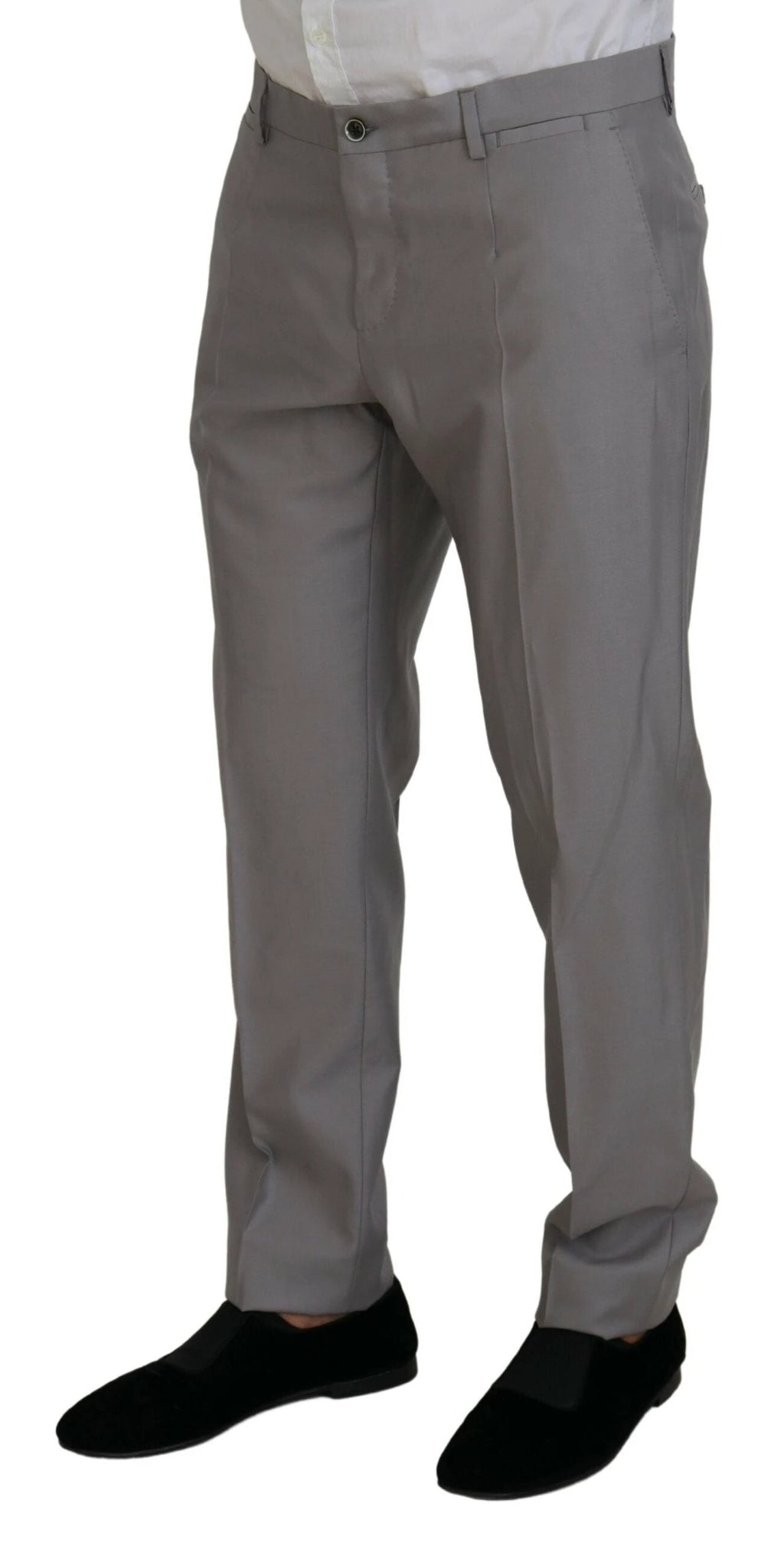 Dolce & Gabbana Silver Wool Silk 3 Piece Slim Fit Suit by Dolce & Gabbana