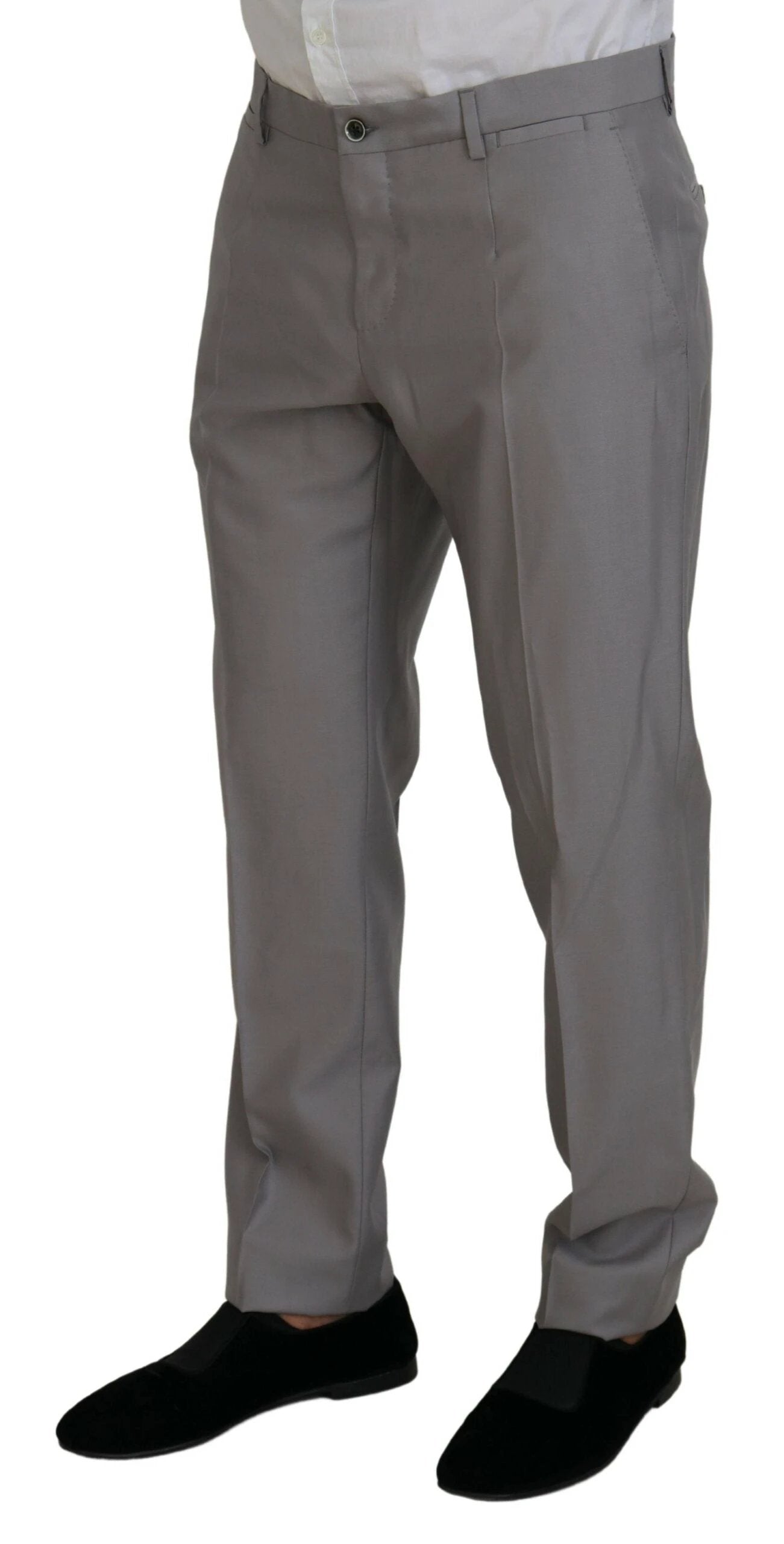 Dolce & Gabbana Silver Wool Silk 3 Piece Slim Fit Suit by Dolce & Gabbana