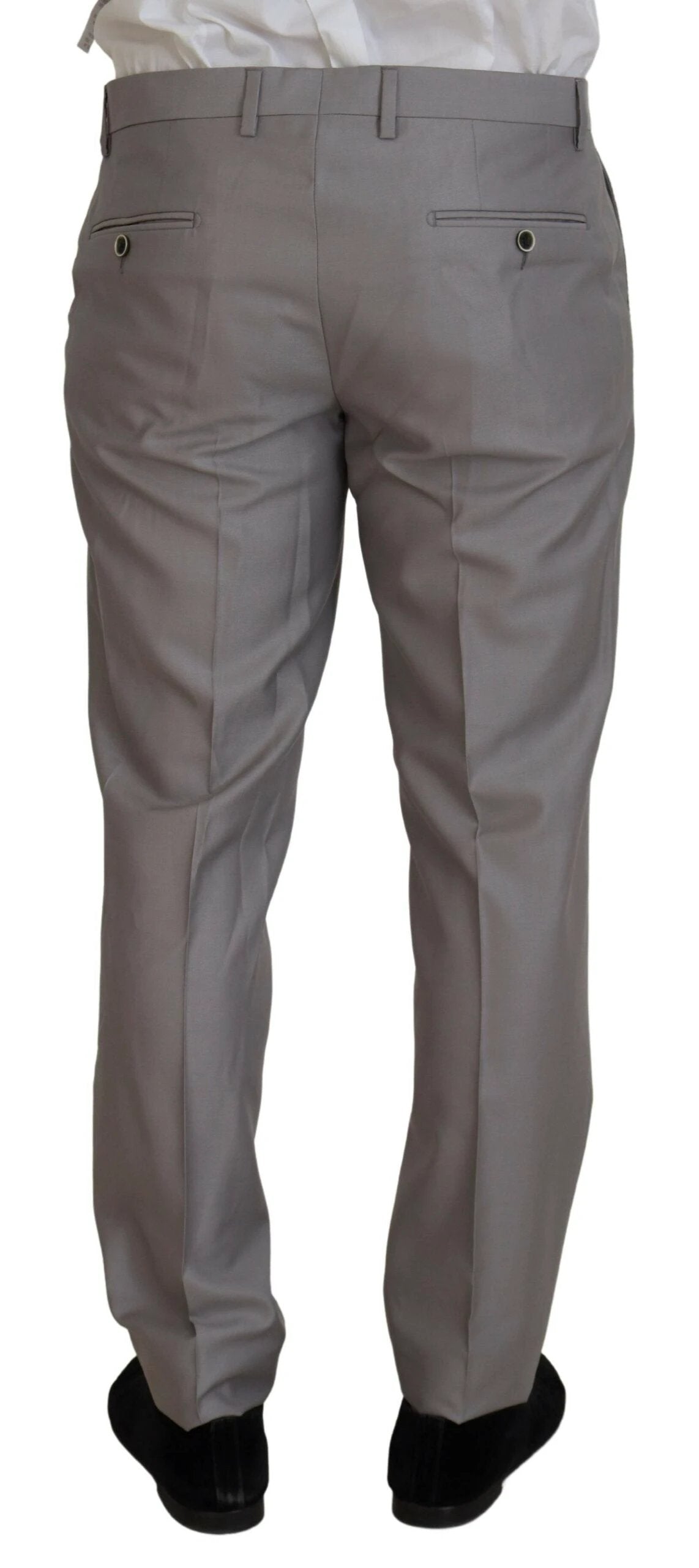 Dolce & Gabbana Silver Wool Silk 3 Piece Slim Fit Suit by Dolce & Gabbana