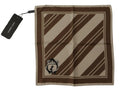 Dolce & Gabbana Brown Stripes DG Logo Square Mens Handkerchief Scarf by Dolce & Gabbana