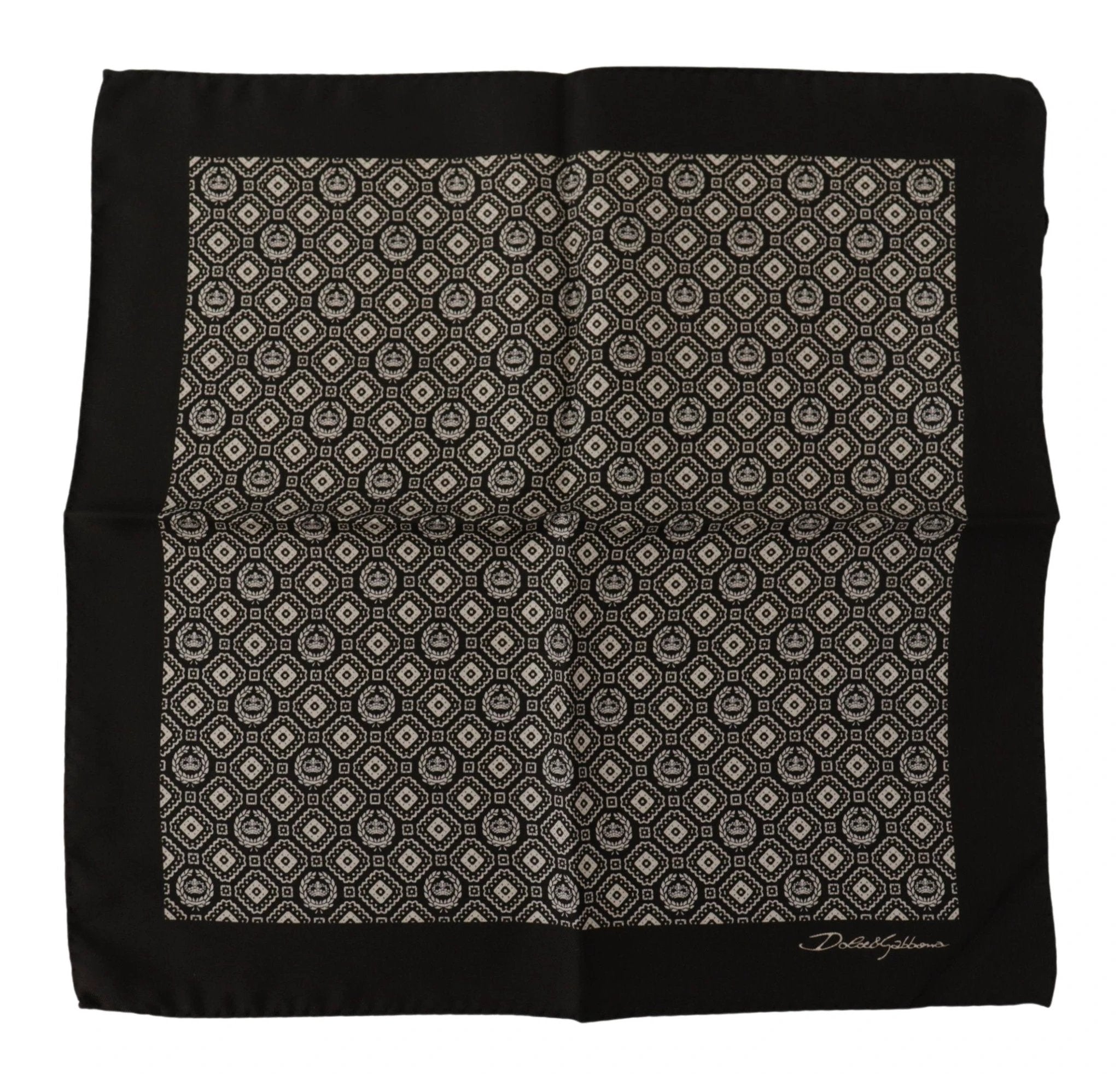 Dolce & Gabbana Black Patterned DG Logo Square Handkerchief Scarf by Dolce & Gabbana