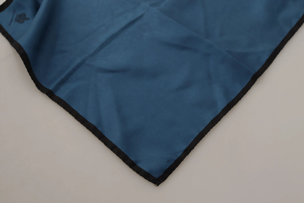 Dolce & Gabbana Black Blue DG Crown Printed Square Handkerchief Scarf by Dolce & Gabbana