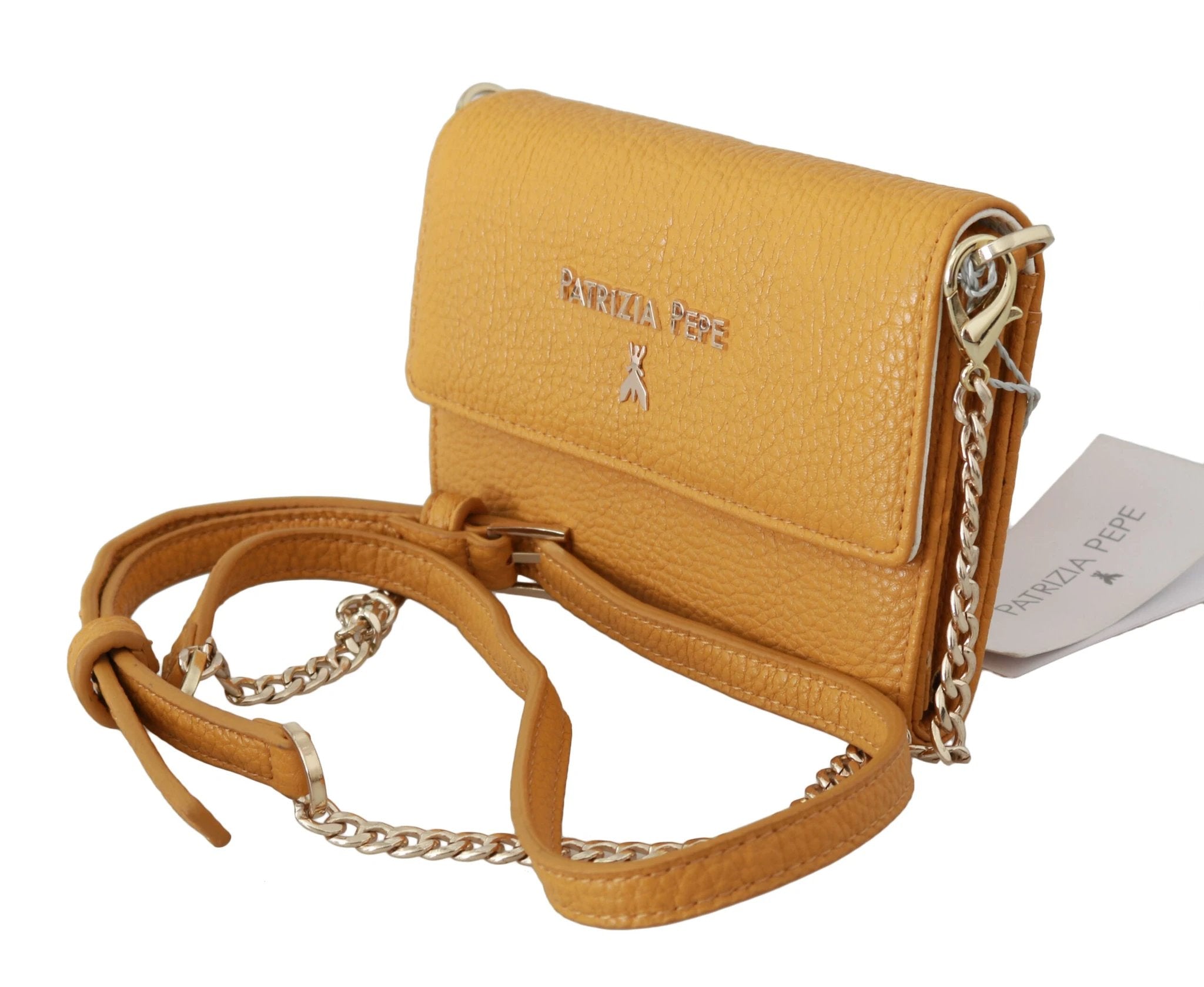 Patrizia Pepe Yellow Logo Leather Shoulder Strap Sling Bag by Patrizia Pepe