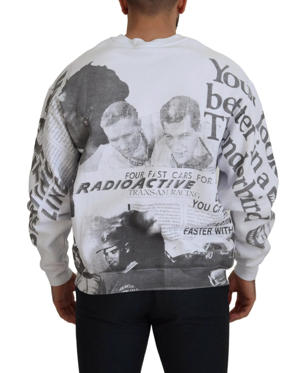 MSGM White Cotton Crewneck Pullover Sweatshirt Sweater by MSGM