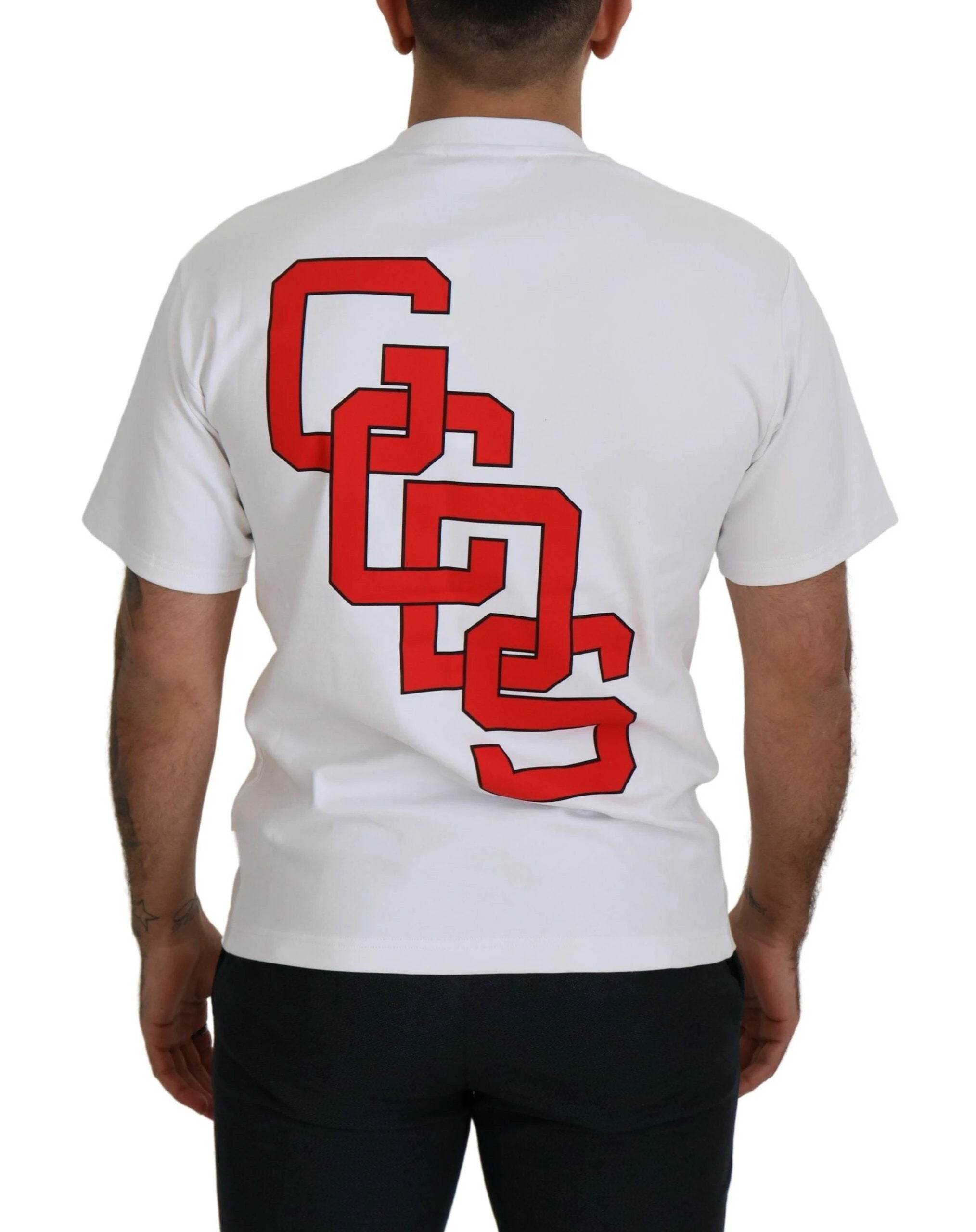 GCDS White Logo Print Cotton Short Sleeves T-shirt by GCDS