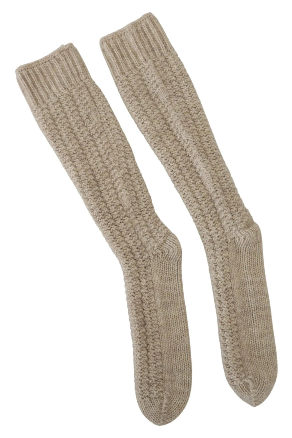 Dolce & Gabbana Beige Wool Knit Calf Long Women Socks by Dolce & Gabbana
