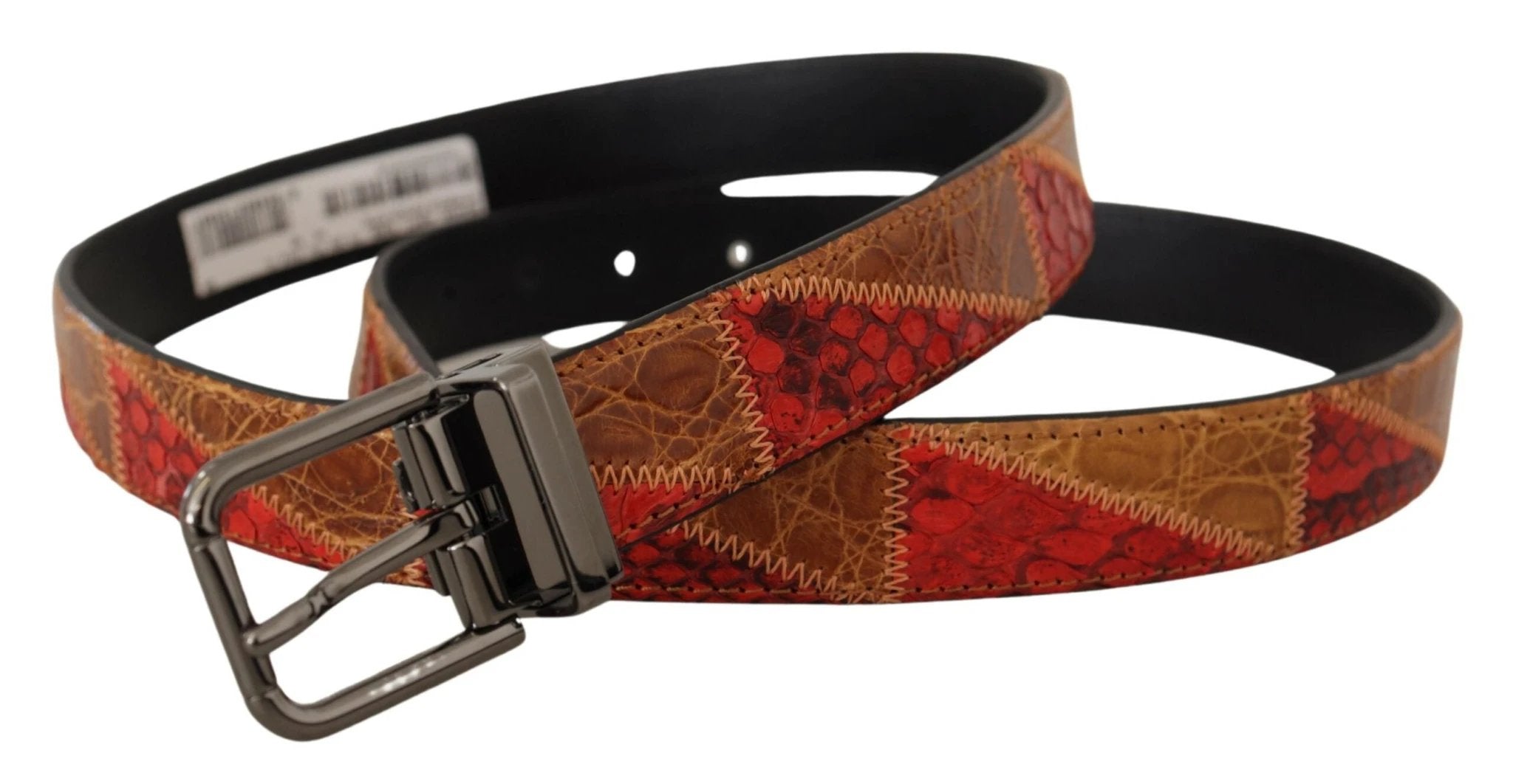 Dolce & Gabbana Multicolor Exotic Vintage Chrome Buckle Belt by Dolce & Gabbana