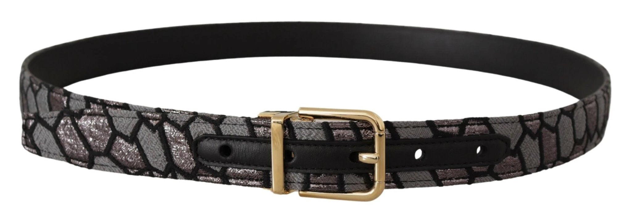Dolce & Gabbana Multicolor Patchwork Leather Gold Jaquard Belt by Dolce & Gabbana