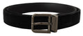 Dolce & Gabbana Black Velvet Silver Tone Logo Metal Buckle Belt by Dolce & Gabbana