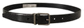 Dolce & Gabbana Black Vernice Puntinata Leather Silver Tone Metal Belt by Dolce & Gabbana