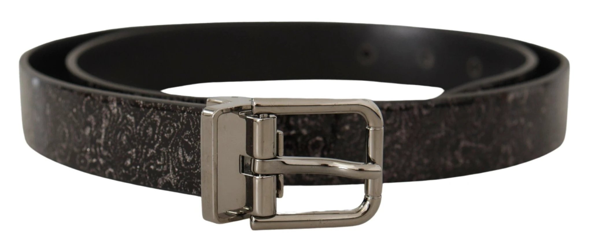 Dolce & Gabbana Black Goccia Glitter Patent Leather Buckle Vernice Belt by Dolce & Gabbana