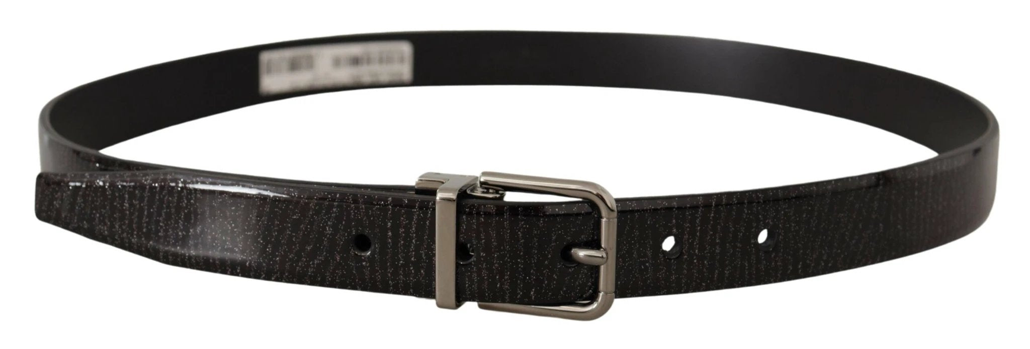 Dolce & Gabbana Black Leather Vernice Metal Buckle Belt by Dolce & Gabbana