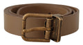 Dolce & Gabbana Brown Solid Leather Brass Buckle Classic Belt by Dolce & Gabbana