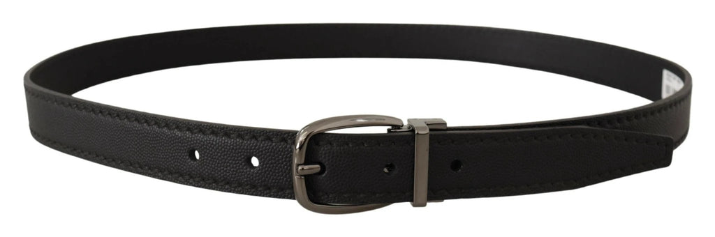 Dolce & Gabbana Black Leather Metal Logo Buckle Belt by Dolce & Gabbana