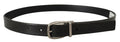 Dolce & Gabbana Black Leather Silver Chrome Metal Logo Buckle Belt by Dolce & Gabbana