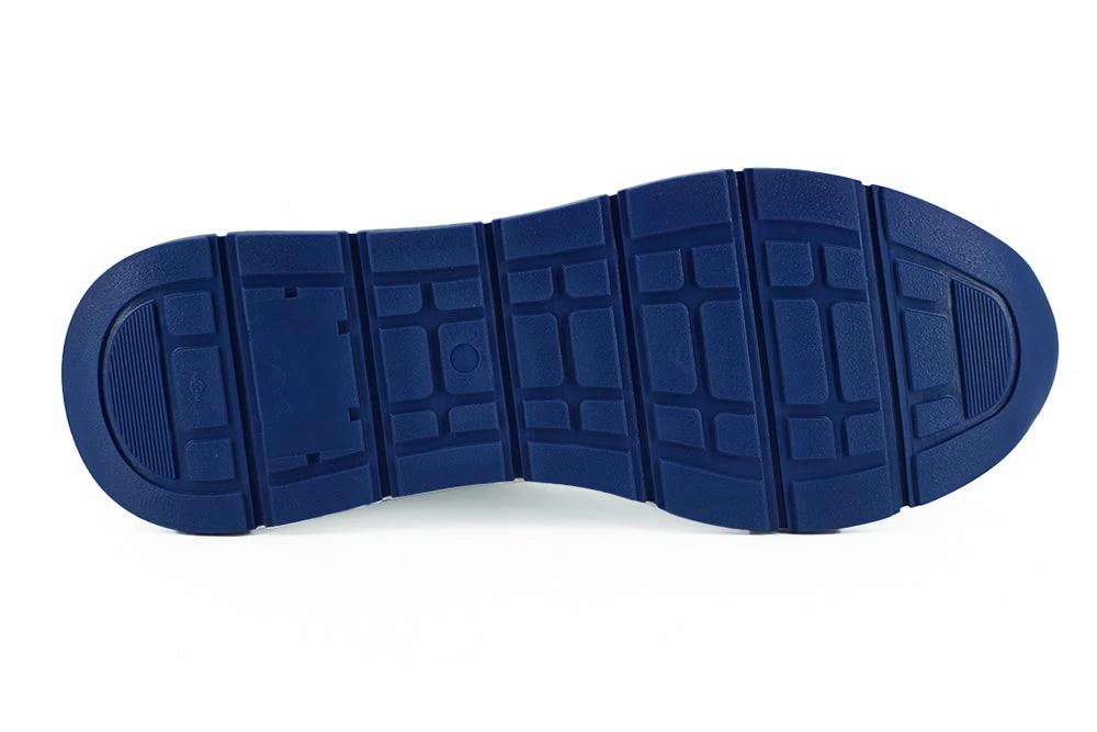 Versace Blue and White Calf Leather Sneakers by Versace