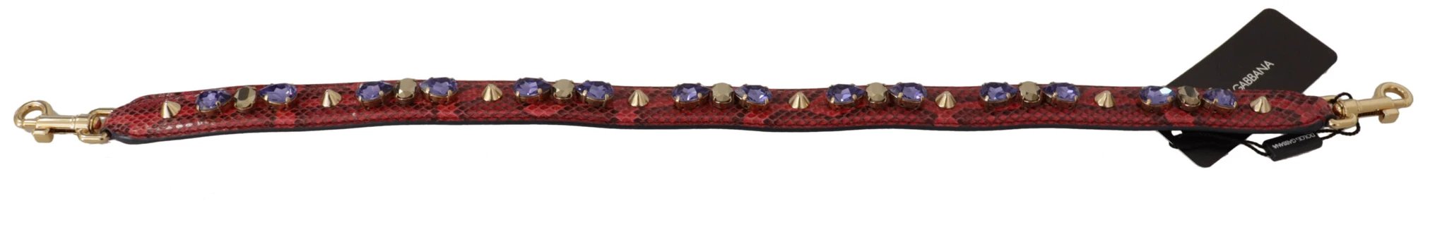 Dolce & Gabbana Red Exotic Leather Crystals Bag Shoulder Strap by Dolce & Gabbana