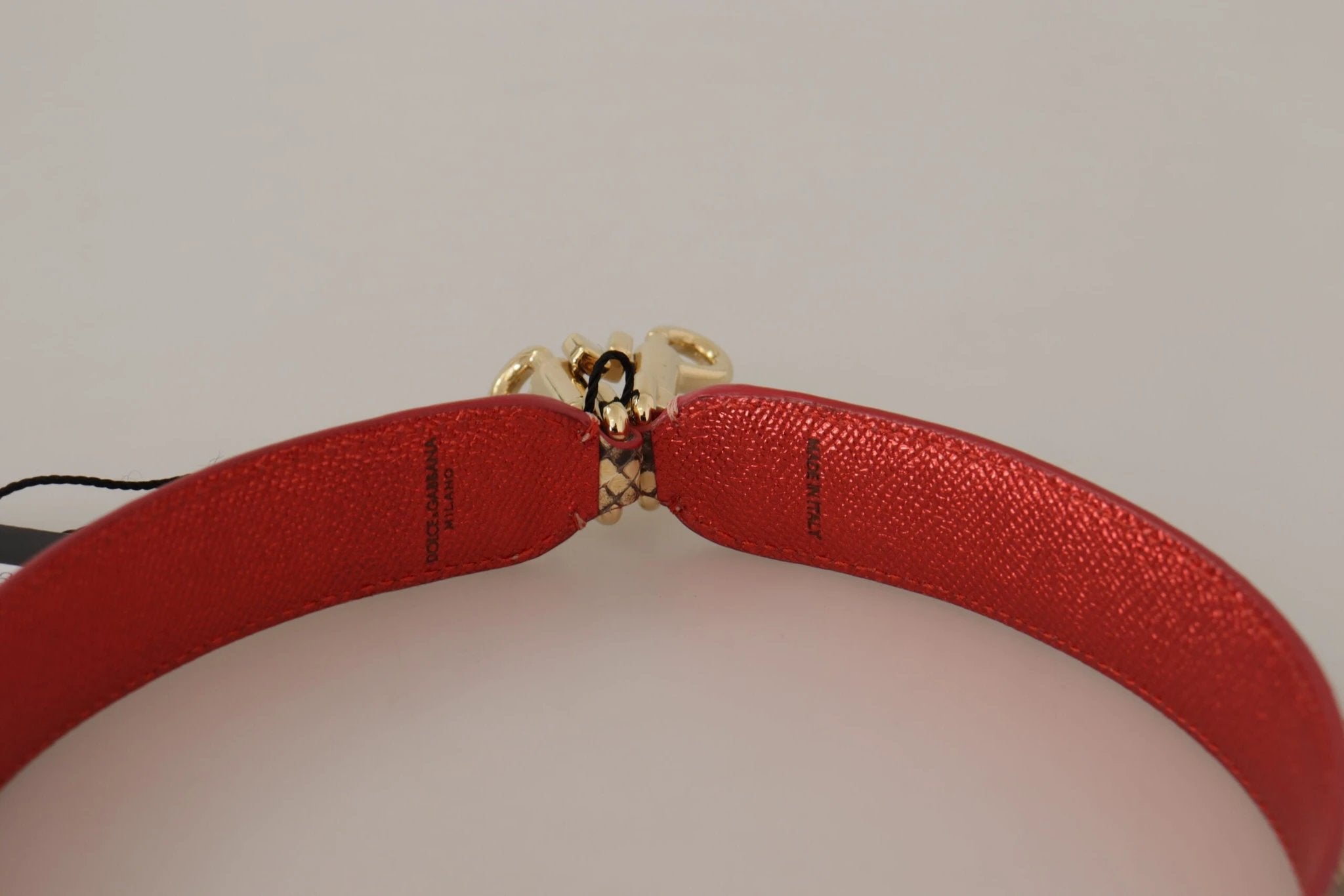 Dolce & Gabbana Beige Exotic Leather Crystals Shoulder Strap by Dolce & Gabbana