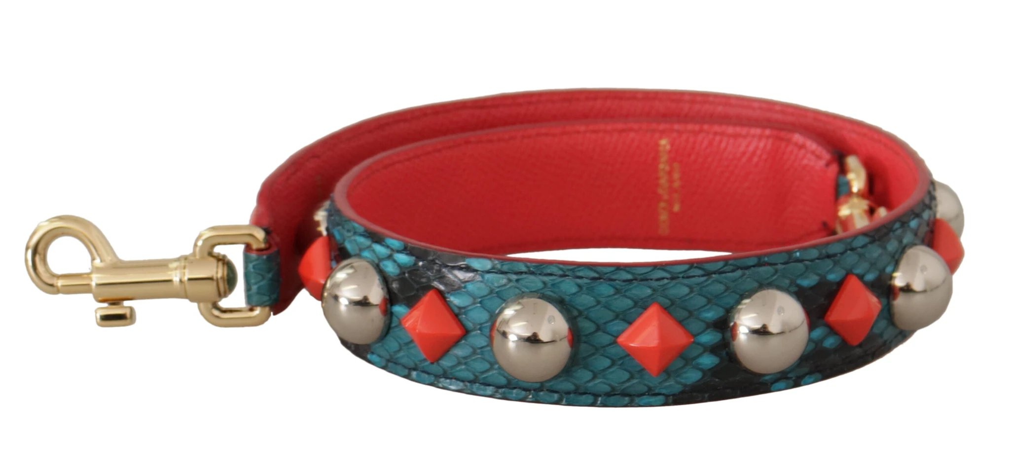 Dolce & Gabbana Green Crystals Leather Bag Shoulder Strap by Dolce & Gabbana