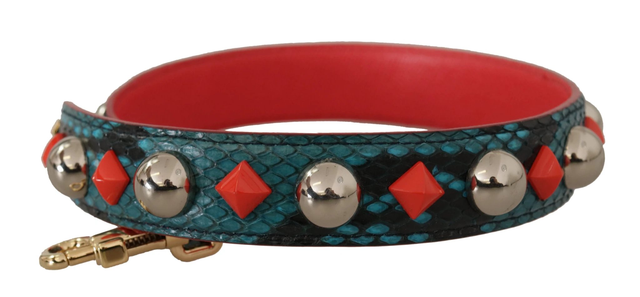 Dolce & Gabbana Green Crystals Leather Bag Shoulder Strap by Dolce & Gabbana