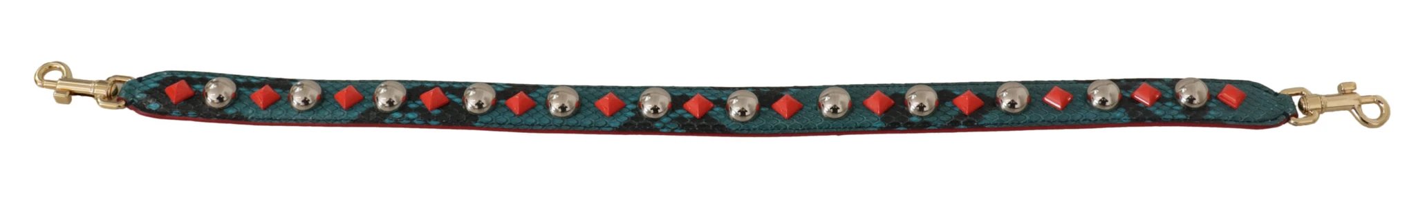 Dolce & Gabbana Green Crystals Leather Bag Shoulder Strap by Dolce & Gabbana