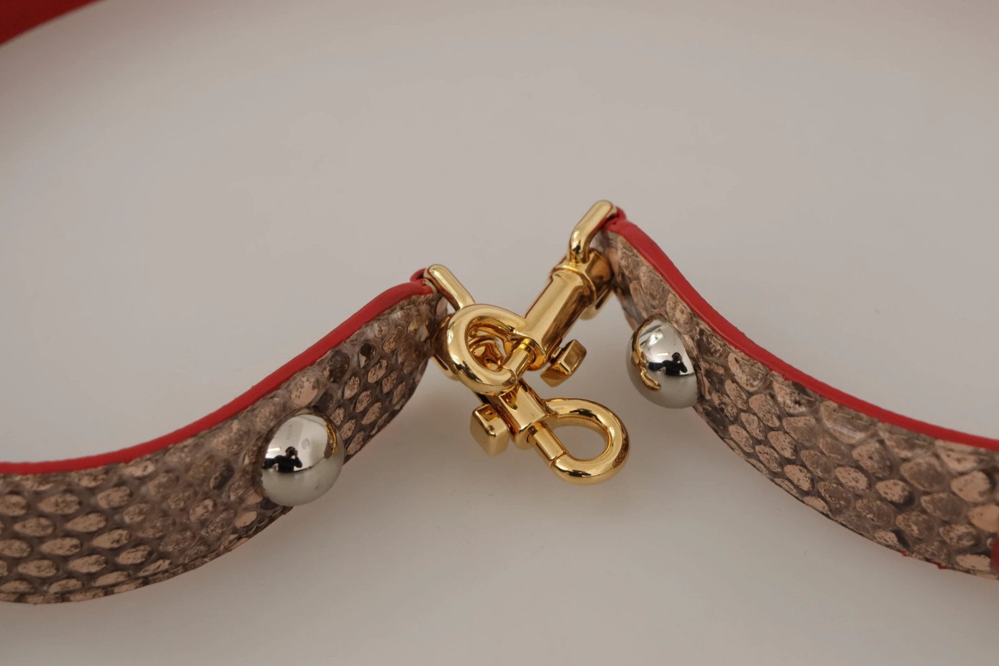 Dolce & Gabbana Brown Python Leather Crystals Shoulder Strap by Dolce & Gabbana