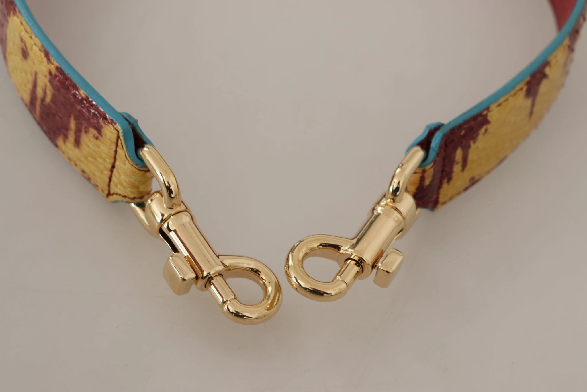 Dolce & Gabbana Yellow Red Leather Gold Tone Shoulder Strap by Dolce & Gabbana