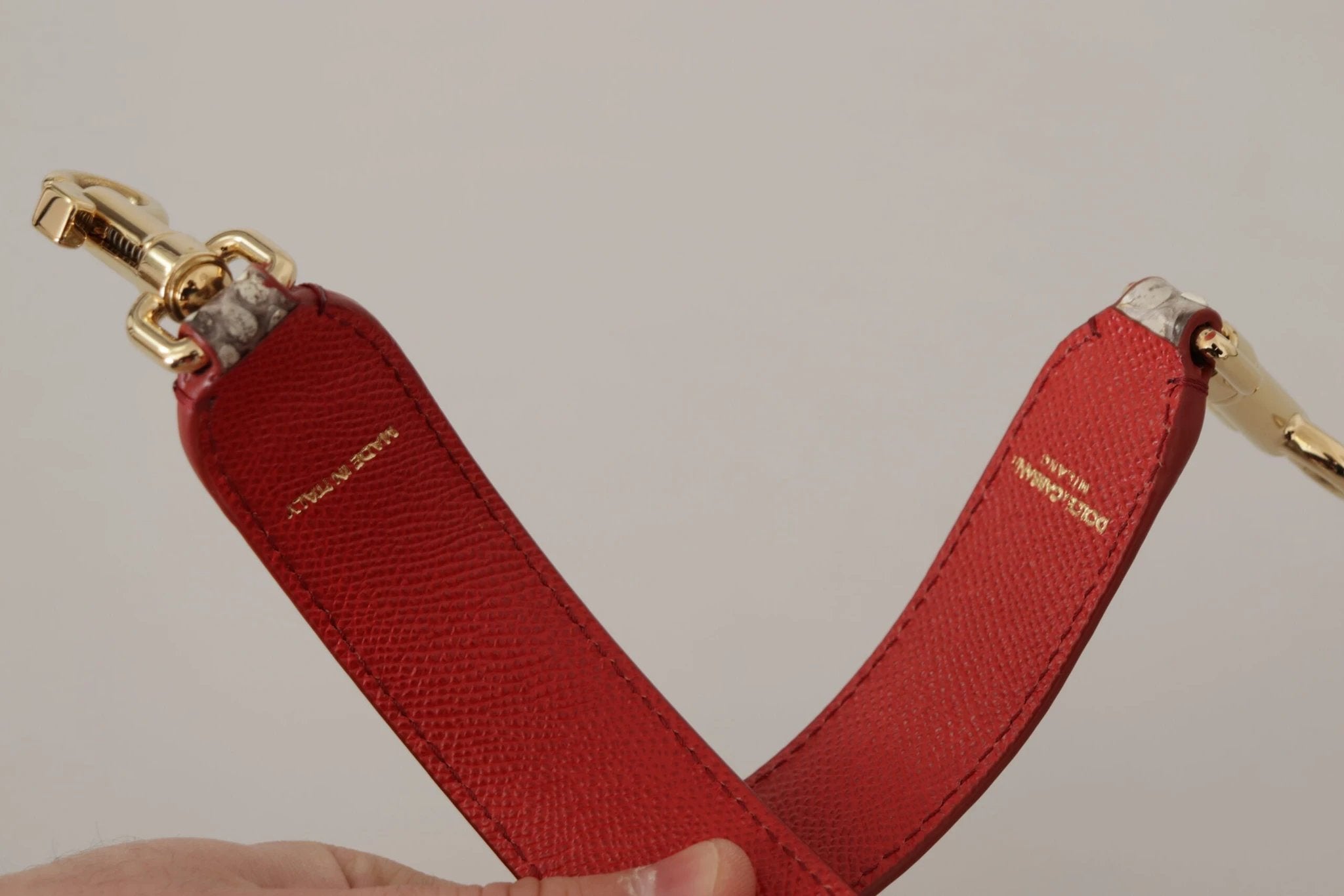 Dolce & Gabbana Beige Exotic Leather Studded Shoulder Strap by Dolce & Gabbana