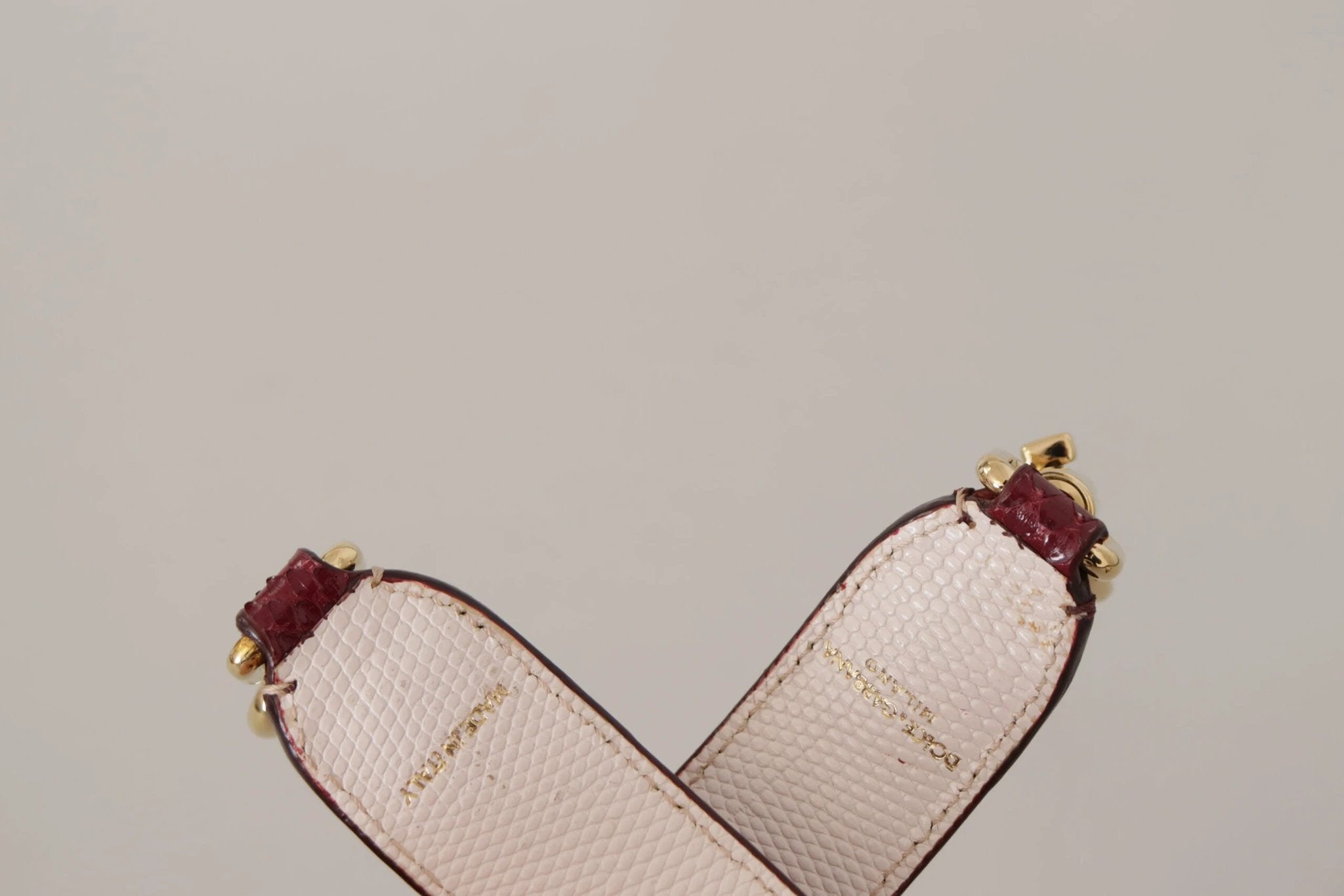 Dolce & Gabbana Bordeaux Leather Crystals Bag Shoulder Strap by Dolce & Gabbana